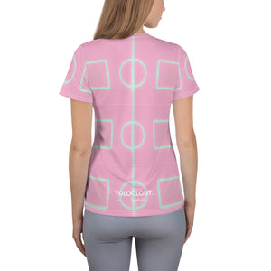 Playing field - Pink - All-Over Print Women's Athletic T-shirt