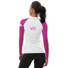 Load image into Gallery viewer, Lionesses - Pinky Super Sister League - White Women&#39;s Rash Guard
