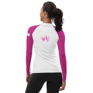 Lionesses - Pinky Super Sister League - White Women's Rash Guard