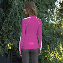 Load image into Gallery viewer, Lionesses - Super Sister League -Pink Women&#39;s Rash Guard
