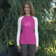 Load image into Gallery viewer, Lionesses - Super Sister League -Pink Women&#39;s Rash Guard
