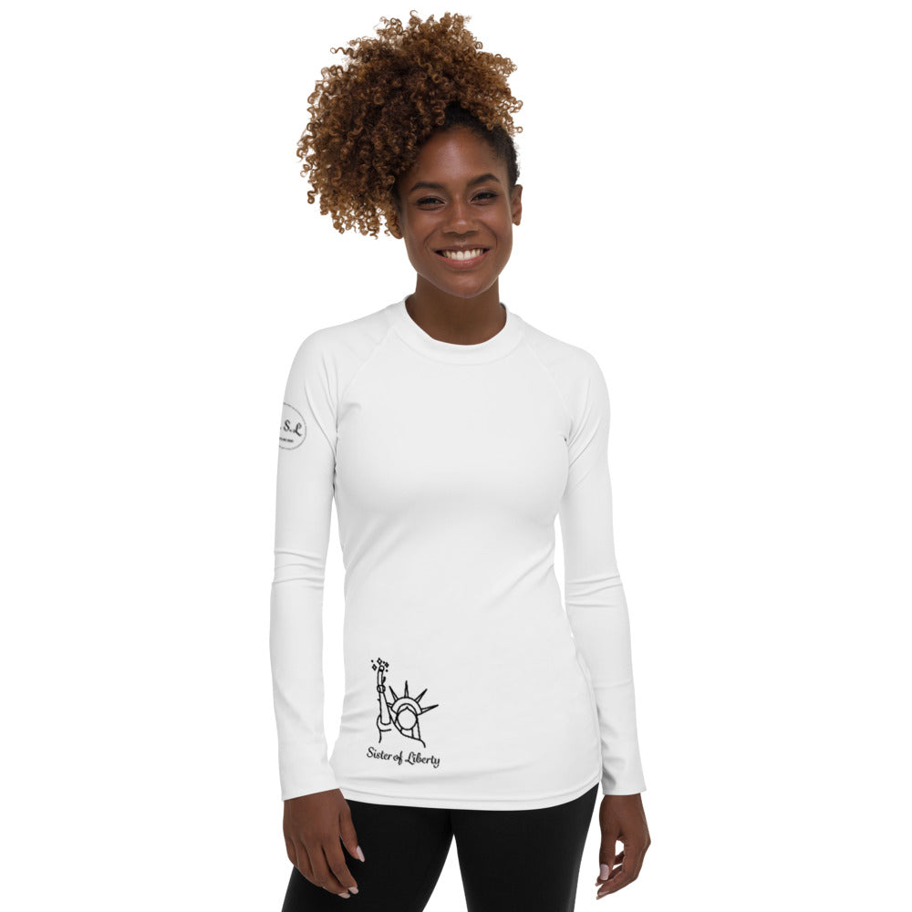 SISTER OF LIBERTY - SSL - White Women's Rash Guard