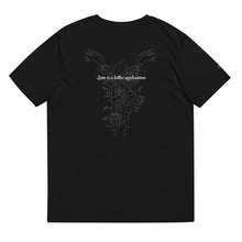 Load image into Gallery viewer, LIAKA (Love is a killer application) Yoloclout/Decipher Black Unisex organic cotton t-shirt
