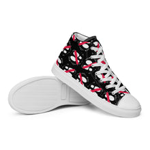 Load image into Gallery viewer, FOOT PRINT - Don&#39;t Stand here! - Black - Women’s high top canvas shoes
